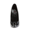 Devious DAGGER-01 Black Metal Heeled Stiletto Pumps