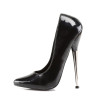 Devious DAGGER-01 Black Metal Heeled Stiletto Pumps