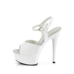 Pleaser EXCITE-609 White Patent Sale Women