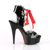 Pleaser DELIGHT-600-14FH Patent Ankle Cuff High Heels