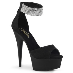 Pleaser DELIGHT-625 Suede D'Orsay High Heeled Sandals