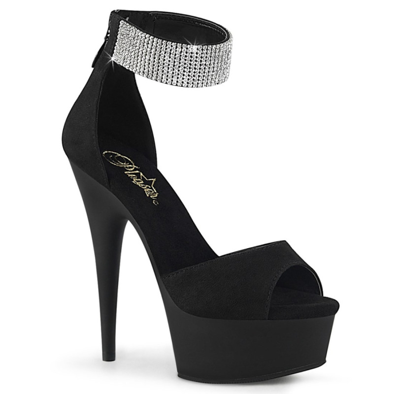 Pleaser DELIGHT-625 Suede D'Orsay High Heeled Sandals Pleaser DELIGHT-625 Suede D'Orsay High Heeled Sandals