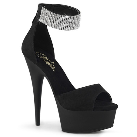 Pleaser DELIGHT-625 Suede D'Orsay High Heeled Sandals