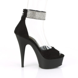 Pleaser DELIGHT-625 Suede D'Orsay High Heeled Sandals