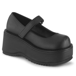Demonia DOLLIE-01 Black Vegan Punk Lolita Platform Pumps