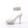 Fabulicious ELEGANT-442 Clear Heeled Ankle Cuff Sandals