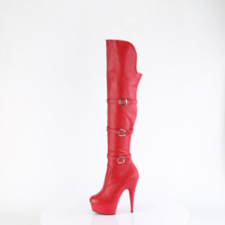 Pleaser DELIGHT-3018 Red Vegan Leather Sale Women