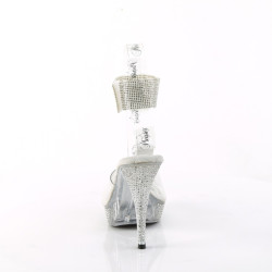 Fabulicious ELEGANT-442 Clear Heeled Ankle Cuff Sandals