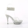 Fabulicious ELEGANT-442 Clear Heeled Ankle Cuff Sandals