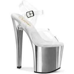Pleaser ENCHANT-708 Silver Chrome High Heeled Pole Shoes