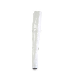 Pleaser DELIGHT-3018 White Patent Sale Women