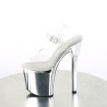Pleaser ENCHANT-708 Silver Chrome High Heeled Pole Shoes