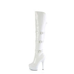 Pleaser DELIGHT-3018 White Patent Sale Women