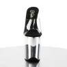 Pleaser FLAMINGO-801 Transparent Silver Chrome Mules