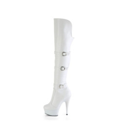 Pleaser DELIGHT-3018 White Vegan Leather Sale Women
