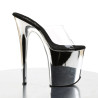 Pleaser FLAMINGO-801 Transparent Silver Chrome Mules