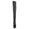 Pleaser DELIGHT-3019 Black Laced Thigh High Boots
