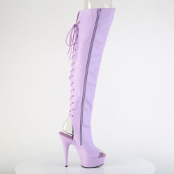 Pleaser DELIGHT-3019 Lavender Laced Thigh High Boots