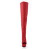 Pleaser DELIGHT-3019 Red Laced Thigh High Boots