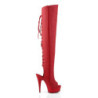 Pleaser DELIGHT-3019 Red Laced Thigh High Boots