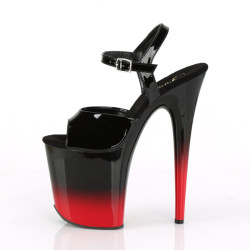 Pleaser FLAMINGO-809BR-H Black-Red Pole Dance High Heels