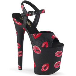 Pleaser FLAMINGO-809KISSES Black Exotic Pole Dance Shoes