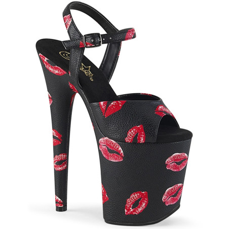 Pleaser FLAMINGO-809KISSES Black Exotic Pole Dance Shoes
