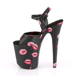Pleaser FLAMINGO-809KISSES Black Exotic Pole Dance Shoes