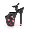 Pleaser FLAMINGO-809KISSES Black Exotic Pole Dance Shoes