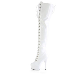 Pleaser DELIGHT-3022 White Patent Sale Women