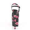 Pleaser FLAMINGO-809KISSES Black Exotic Pole Dance Shoes