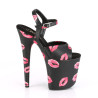 Pleaser FLAMINGO-809KISSES Black Exotic Pole Dance Shoes
