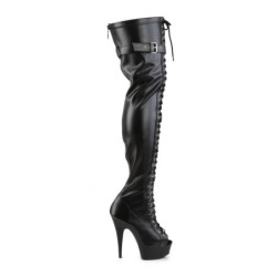Pleaser DELIGHT-3025 Platform Overknee Laced Boots