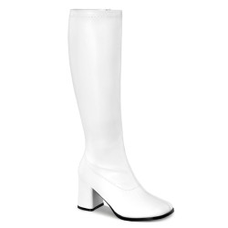 Funtasma GOGO-300WC White Vegan Gogo Wide Calf Boots