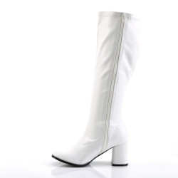 Funtasma GOGO-300WC White Vegan Gogo Wide Calf Boots
