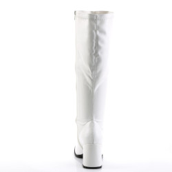 Funtasma GOGO-300WC White Vegan Gogo Wide Calf Boots