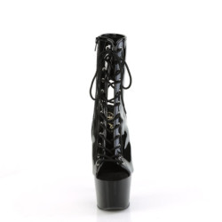 Pleaser ADORE-1016 Black Patent High Heeled Ankle Boots