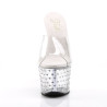 Pleaser STARDUST-701 Clear Strass Platform Heeled Mules