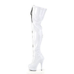 Pleaser DELIGHT-3027 White Black Patent Sale Women