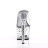 Pleaser STARDUST-701 Clear Strass Platform Heeled Mules
