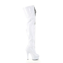 Pleaser DELIGHT-3027 White Black Patent Sale Women