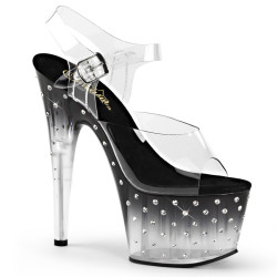 Pleaser STARDUST-708T Black High Heeled Pole Dance Shoes