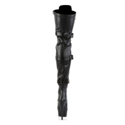 Pleaser DELIGHT-3028 Vegan Platform Overknee Buckle Boots
