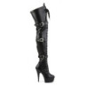 Pleaser DELIGHT-3028 Vegan Platform Overknee Buckle Boots
