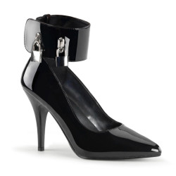 Pleaser VANITY-434 Patent High Heeled Ankle Cuff Pumps