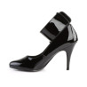 Pleaser VANITY-434 Patent High Heeled Ankle Cuff Pumps