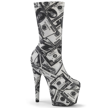 Pleaser ADORE-1002DP White Black Fabric Sale Women