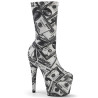 Pleaser ADORE-1002DP White Black Fabric Sale Women