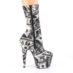 Pleaser ADORE-1002DP White Black Fabric Sale Women