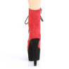 Pleaser ADORE-1020FSTT Red Vegan Suede Black Sale Women